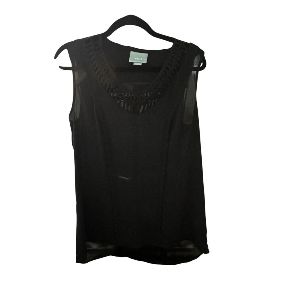 Maeve by Anthropologie Top For Women V Neck Sleeveless Sz XS Black